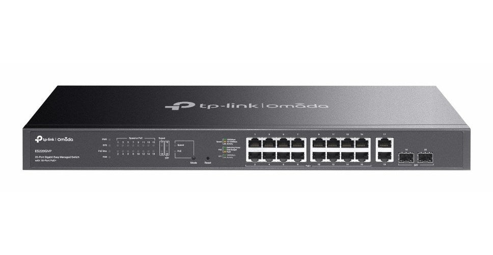 TP-Link Omada ES220GMP network switch Managed L2 Gigabit Ethernet (10/100/1000) Power over Ethernet (PoE) Black - 8885020625943 - image 1