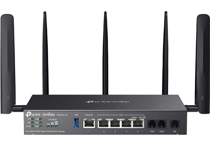 TP-LINK Omada DR3650v-4G AX3000 Wi-Fi 6 Gigabit Desktop DSL Gateway - Gateway - WLAN (DR3650V-4G) afbeelding 1