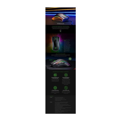 Razer Mamba - Maus - Für Rechtshänder - Laser - kabelgebunden - USB (RZ01-02560100-R3M1) afbeelding 1