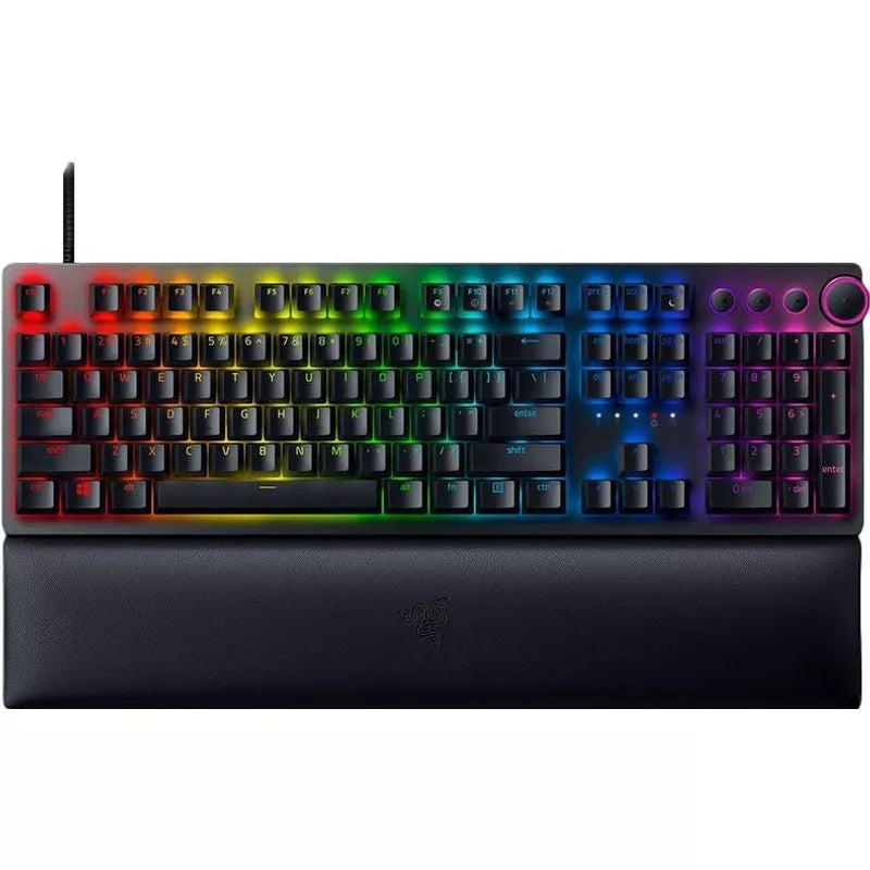 Razer Huntsman V2 - Tastatur - Hintergrundbeleuchtung - USB - Deutsch - Tastenschalter: Razer Clicky Optical Purple - 8886419347569 - afbeelding 1