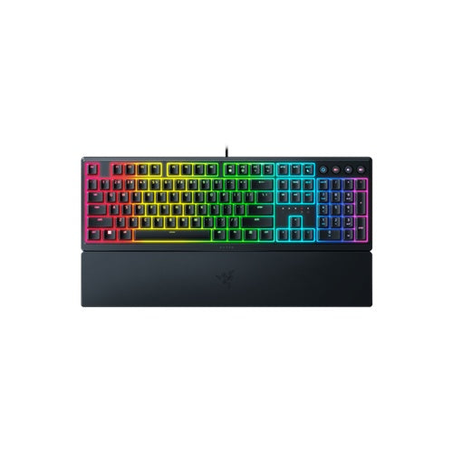 Razer Ornata V3 - US. Tastatur Formfaktor: Volle Größe (100%), Geräteschnittstelle: USB, Tastatur-Key Switch: Mecha-membrane key switch. Typ der Hintergrundbeleuchtung: RGB-LED, Handgelenkauflage. Empfohlene Nutzung: Gaming. Produktfarbe: S afbeelding 1