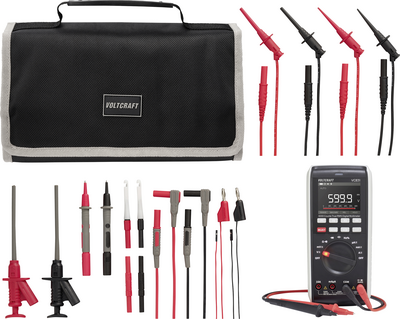 VOLTCRAFT VC-831 Multimeter with MLSet-120 Test Leads and Case VC-12884320+VC-18652750