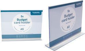 EUROPEL Table Stand Budget, A5 Landscape, Clear Acrylic, Single-Sided Presentation, 1 Piece (351043)