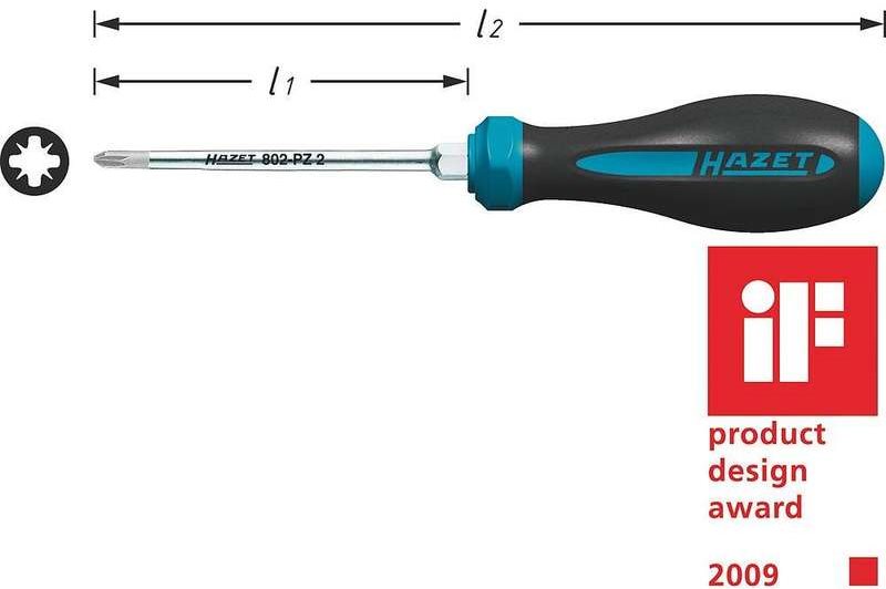 Hazet HEXAnamic® Screwdriver - Pozidriv PZ2 - 100 mm (802-PZ2)