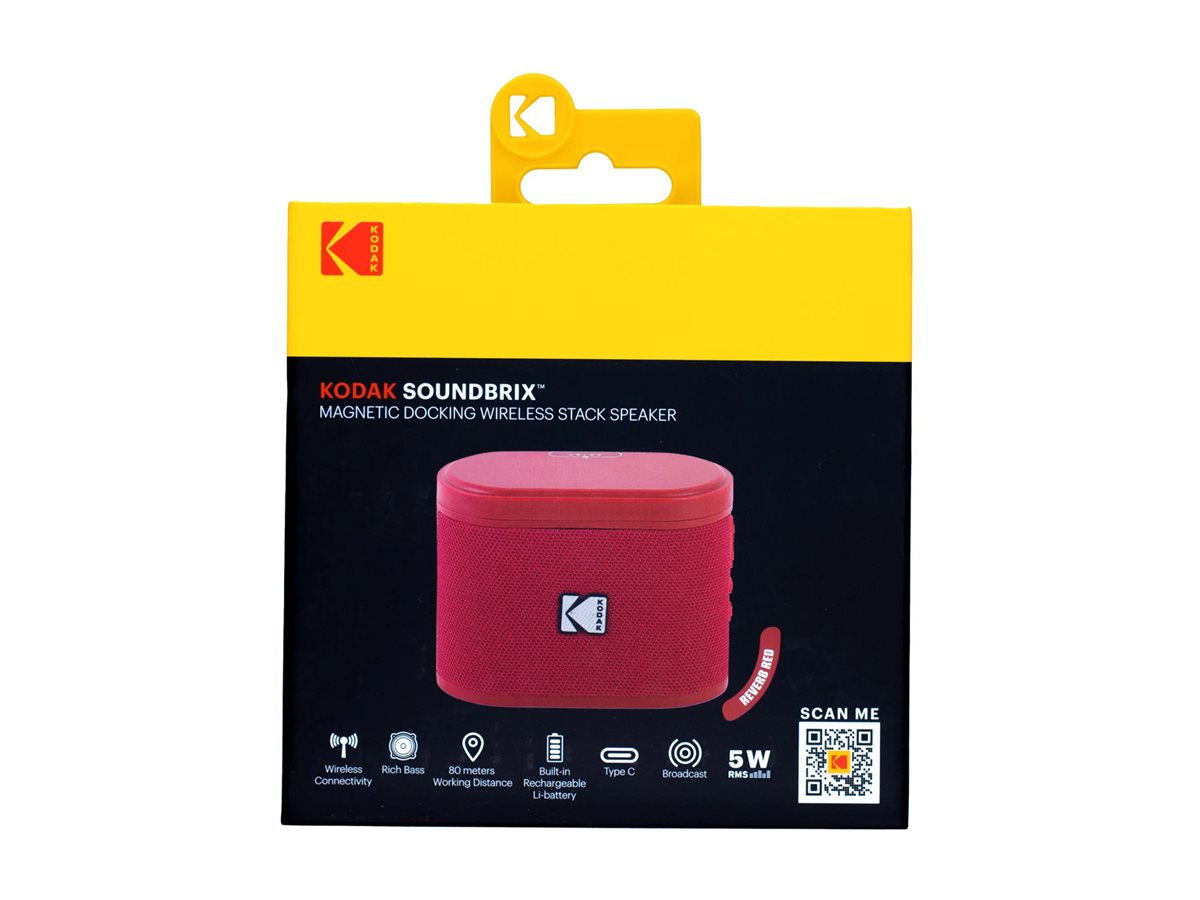 Kodak SoundBrix Wireless Stack Speaker Reverb Red