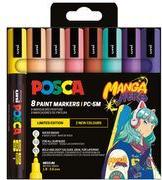 POSCA Pigment Marker PC-5 M, 8-Pack MANGA HERO, Waterproof, Lightfast, Odorless, Round Tip - PC5M/8APF ASS74
