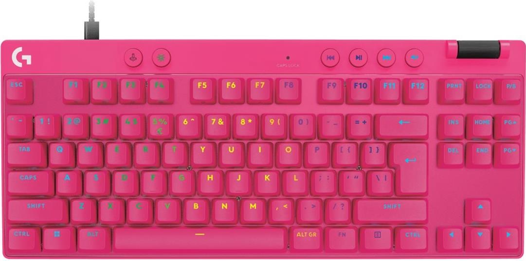 Logitech G PRO X RAPID - TKL Keyboard - Backlit - USB - QWERTY US - Pink