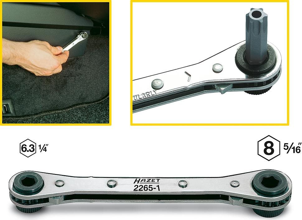 Hazet Bit Reversible Ratchet - 1/4" & 5/16" Drive - 2265-1