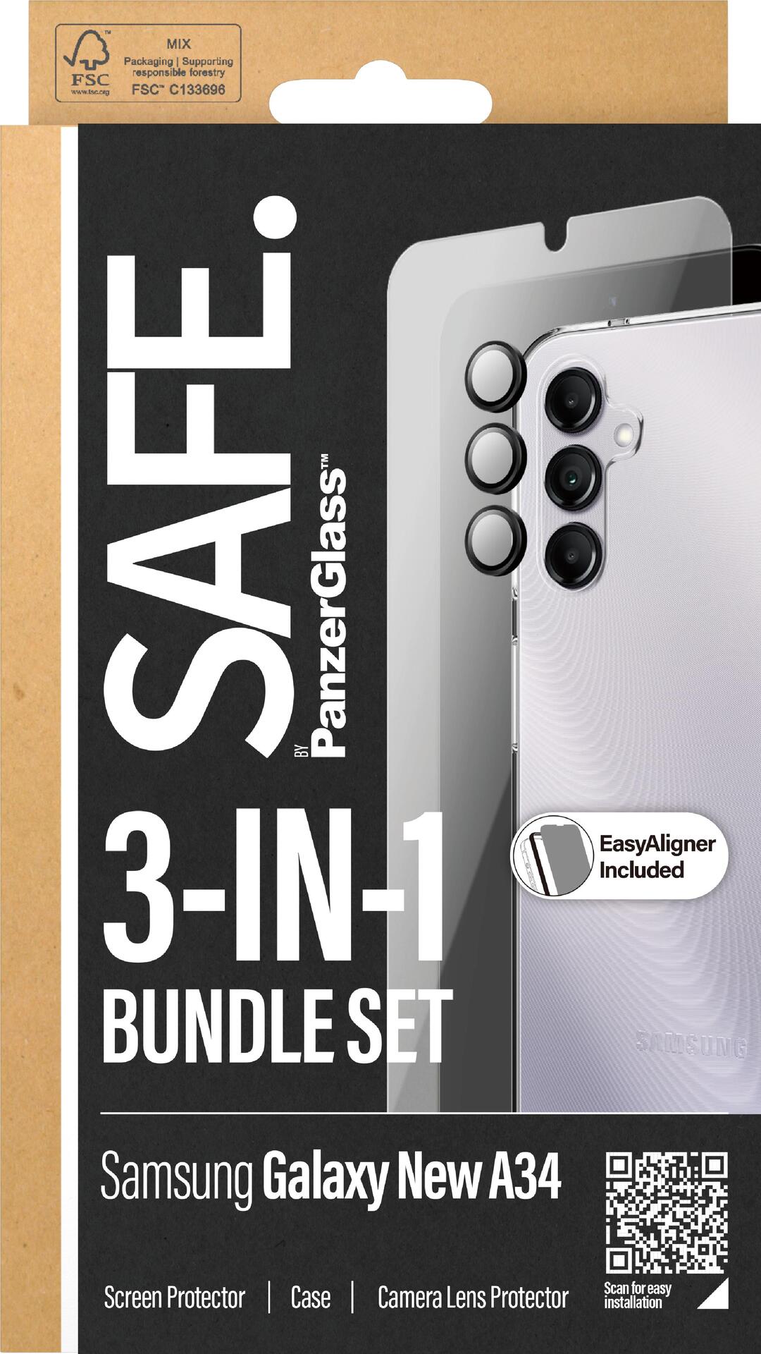 PanzerGlass 3-in-1 Protection Set for Samsung Galaxy New A34 5 G