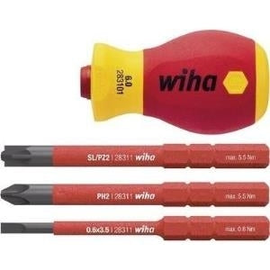 Wiha VDE Stubby Screwdriver Set - 4 Pieces - Insulated SB28310101