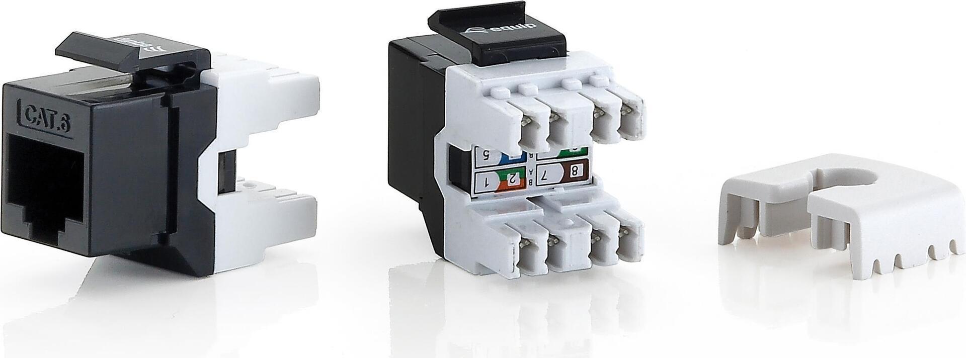 Equip Cat6 Unshielded Keystone Jack - Flat - Black - Model 769210NEW VERSION