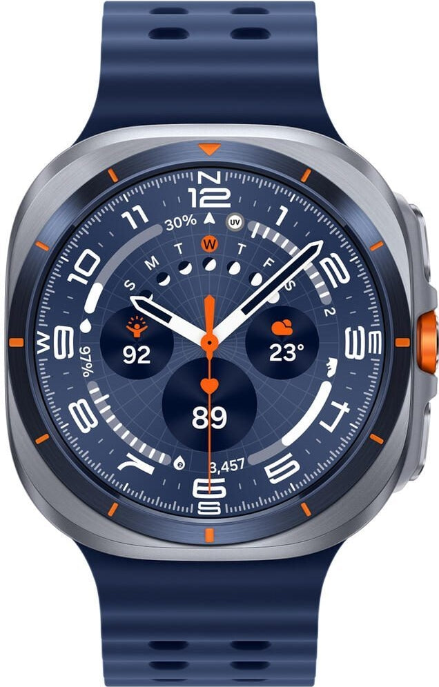 Samsung Galaxy Watch Ultra - 47 mm - Titanium Blue - intelligente Uhr mit Marineband - Gummi - Blau - Bandgröße: S/M/L - Anzeige 3.73 cm (1.5") (SM-L705FZB2DBT)