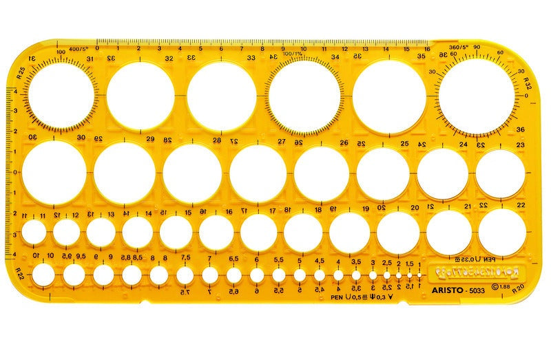 Aristo AR-5033 Cirkelsjabloon 1-36 Mm 45 Cirkels afbeelding 1