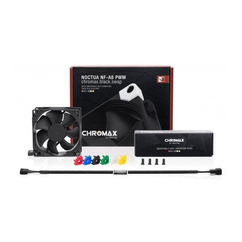 Noctua chromax NF-A8 PWM.black.swap - Gehäuselüfter - 80 mm - Schwarz (NF-A8 PWM CH.BK.S) - 9010018100495 - image 1