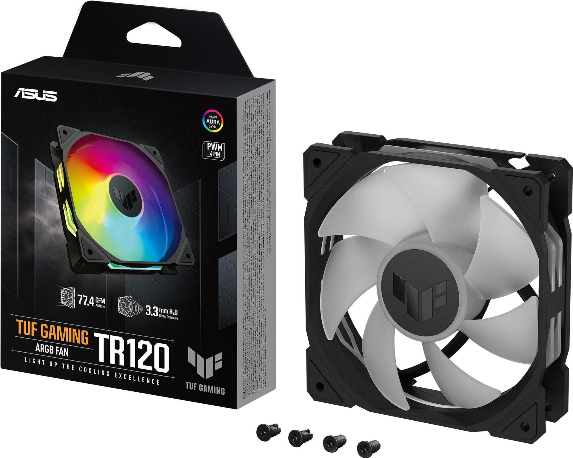 ASUS TUF Gaming TR120 ARGB Fan - Single Pack Computergehäuse Ventilator 12 cm Schwarz (90DA0090-B09000)