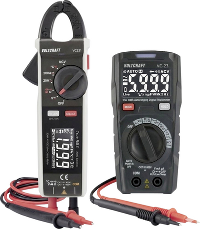 Voltcraft VC-15313340 Multimeter + VC-14465985 Clamp Meter CAT III 600 V Set