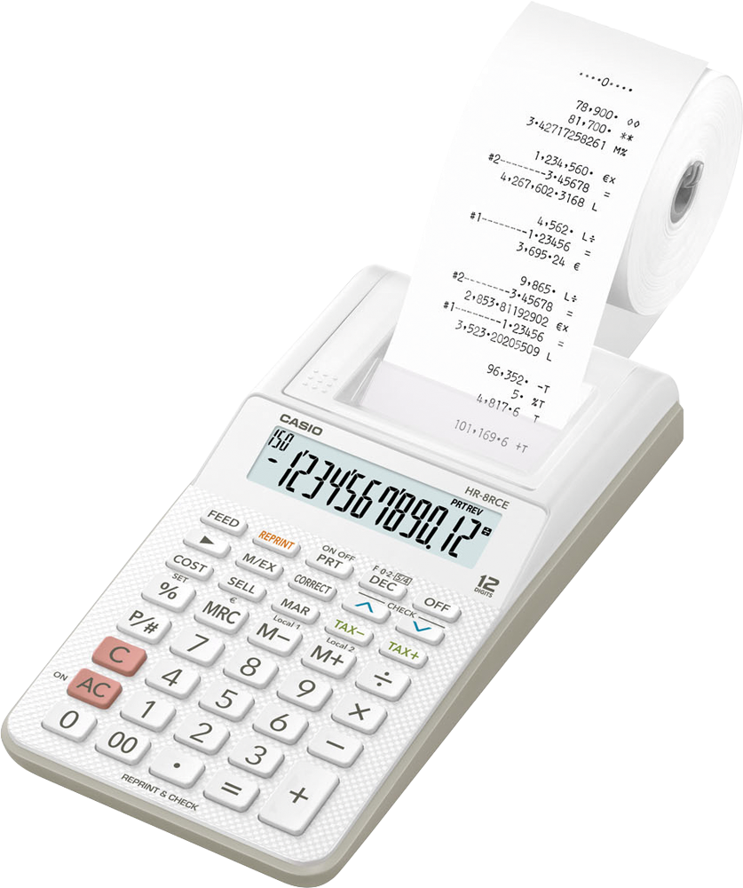 Casio HR-8RCE Printing Calculator LCD