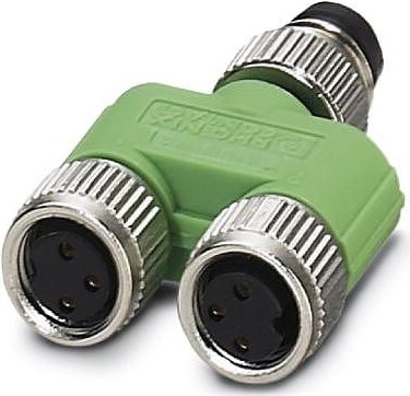 Phoenix SAC-3P-M 8Y/2XM 8FS Straight 30 V 4 A Green Silver IP65 IP67 22 mm