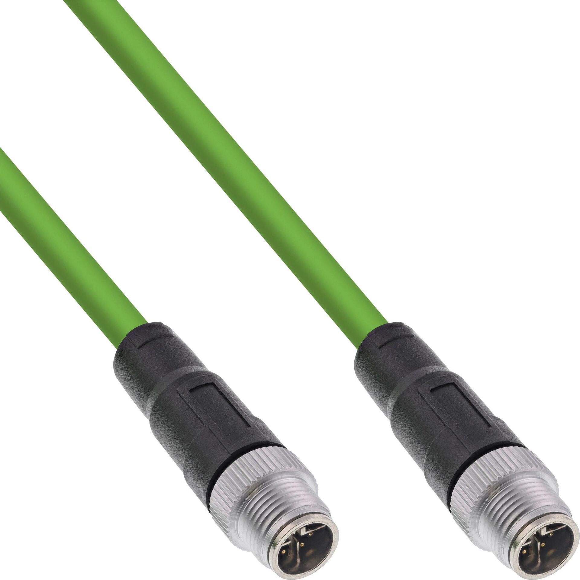InLine® Industrial Network Cable, M12 8-Pin X-Coded Male/Male Cat.6A PUR, 10 m (40510)