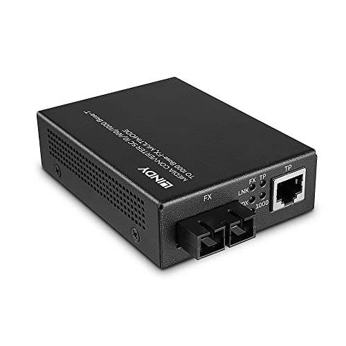 LINDY - Medienkonverter - 100Mb LAN, GigE (optisch) - 10Base-T, 1000Base-FX, 100Base-TX, 1000Base-T - bis zu 550 m (25119)