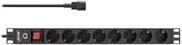 InLine Power Strip Rack-Mountable 2500W with 8 Outputs - Black C14 16428S