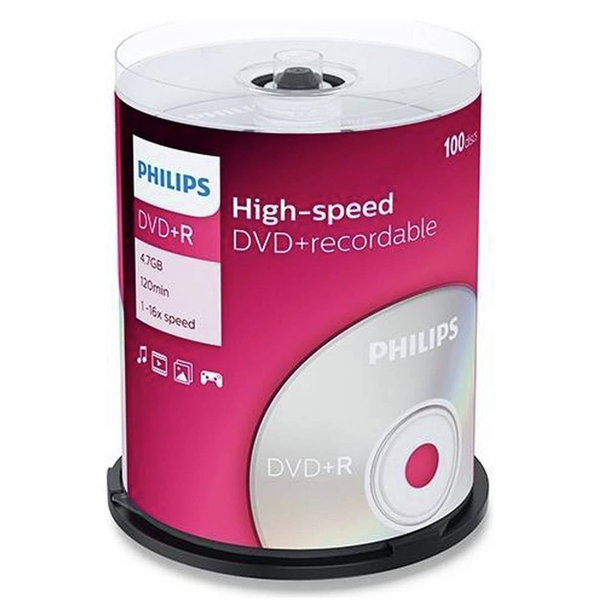 Philips DR4S6B00F - 100 x DVD+R 4.7GB 16x Spindle (DR4S6B00F/00)