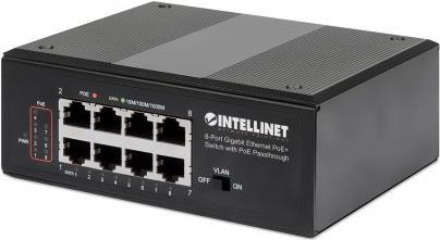 Intellinet IPS-08 G-95W 8-Port Gigabit Ethernet PoE+ Switch Unmanaged DIN-Rail Mountable 120 W