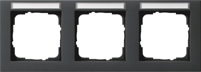 Gira Cover Frame 3-Gang Horizontal Matte Black BSF 109309