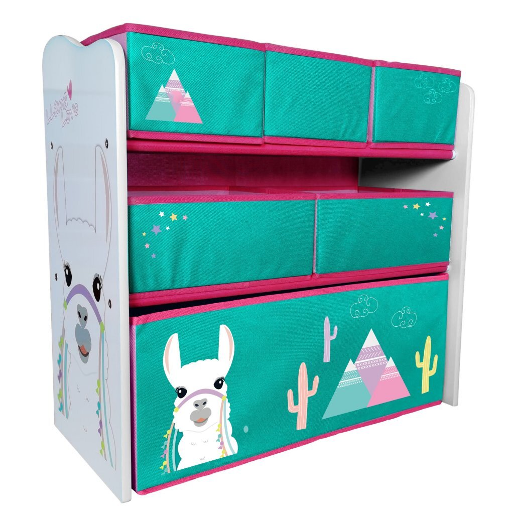 Llama Wooden Toy Storage Cabinet with 1 Large and 5 Drawers