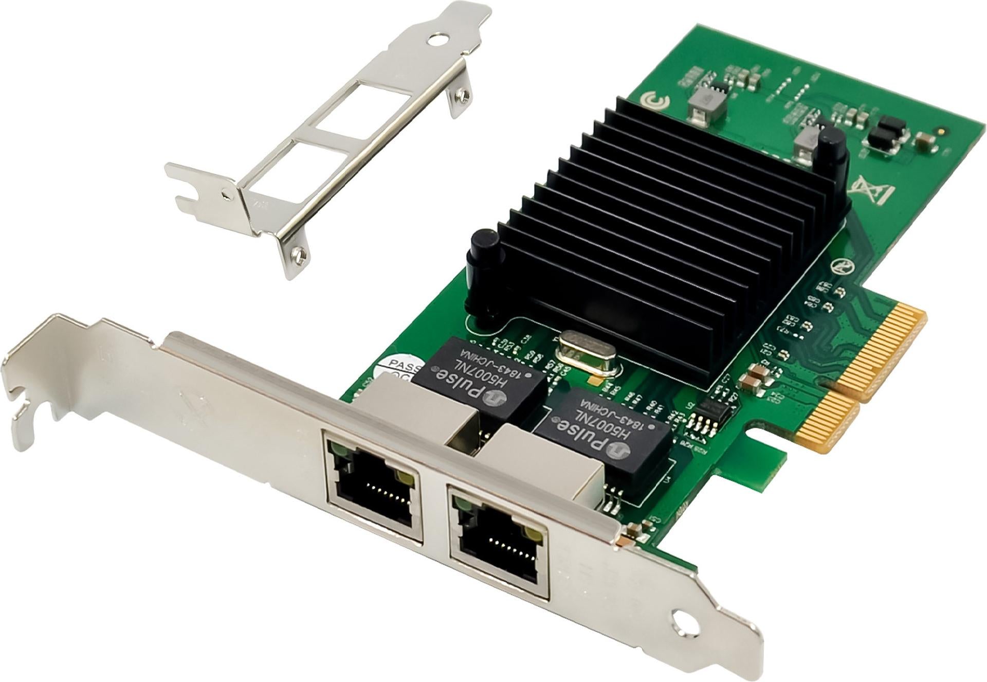 InLine Dual-Gigabit Network Card - 2x RJ45 - 1 Gb/s - PCIe x4 - Low-Profile (51125B)