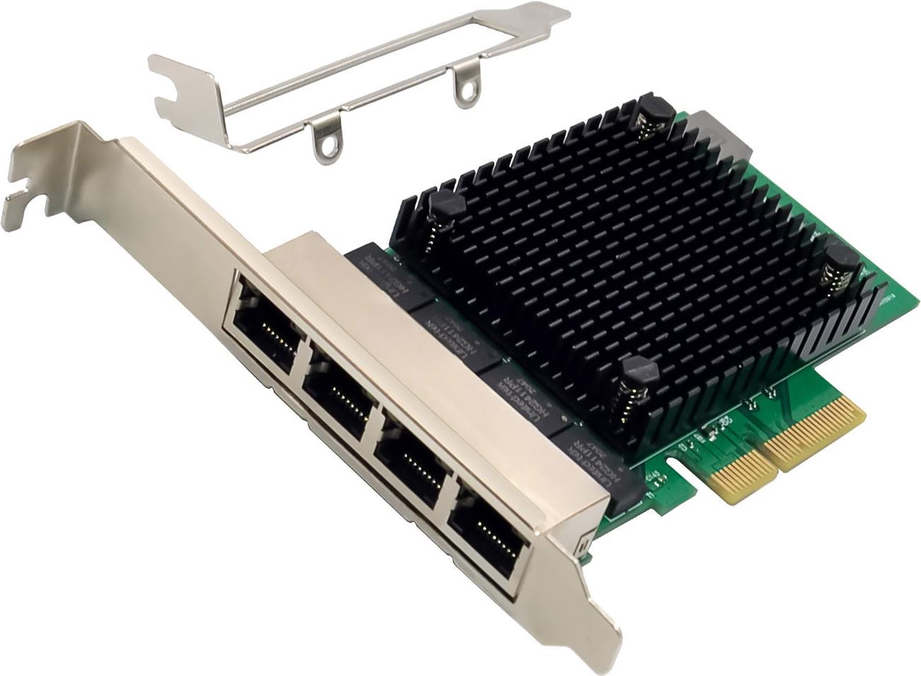InLine Quad Gigabit Network Card - 4x RJ45 2.5Gb/s - PCIe x4 - incl. low profile (51127A) 5Gb/s