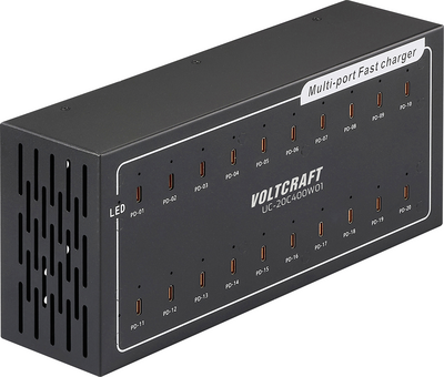 Voltcraft USB Charger UC-20C400W01, 3 A Output, USB-C, 20 Outputs VC-16676850