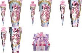 ROTH Schultüte "Einhorn Beauty", rund, 700 mm, Glitter, 1 Stück, 677483