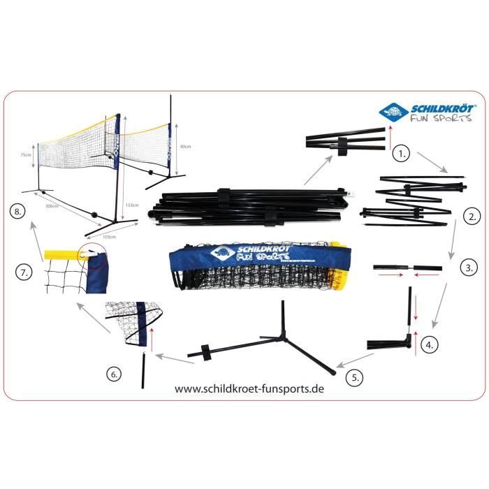 TALBOT TORRO Multisport Net - Combi - Adjustable Height 0.75 m to 1.55 m - Width 3 m