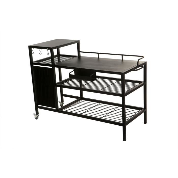 COOKINGBOX Brasero Cart - 128x60x89 cm - For Griddles with Up to 4 Burners - Black