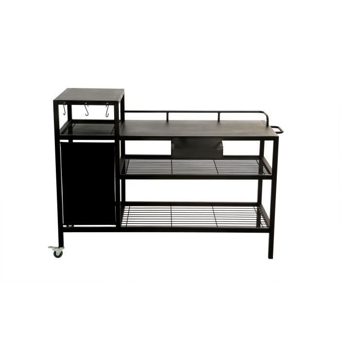 COOKINGBOX Brasero Cart - 128x60x89 cm - For Griddles with Up to 4 Burners - Black