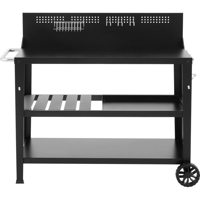 COOKINGBOX Multifunctional Trolley - 100x50 cm Top Shelf - Steel