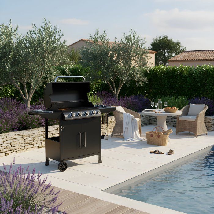COOKING BOX Gas Barbecue - Paarl - 4 Burners - 60 x 42 cm - Steel