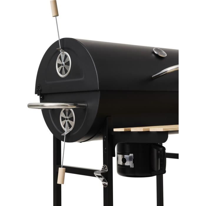 COOKING BOX MIKE EVOLUTION Charcoal Barbecue - 115x66x106 cm - 2 Chrome-Plated Grills - Black