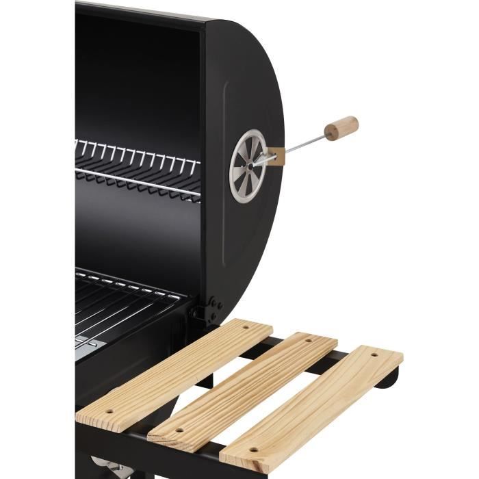 COOKING BOX MIKE EVOLUTION Charcoal Barbecue - 115x66x106 cm - 2 Chrome-Plated Grills - Black
