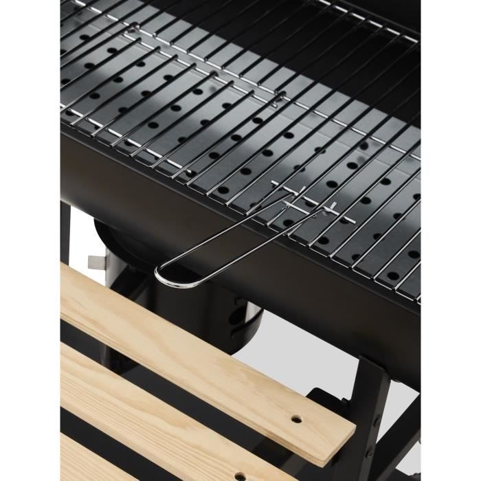 COOKING BOX MIKE EVOLUTION Charcoal Barbecue - 115x66x106 cm - 2 Chrome-Plated Grills - Black