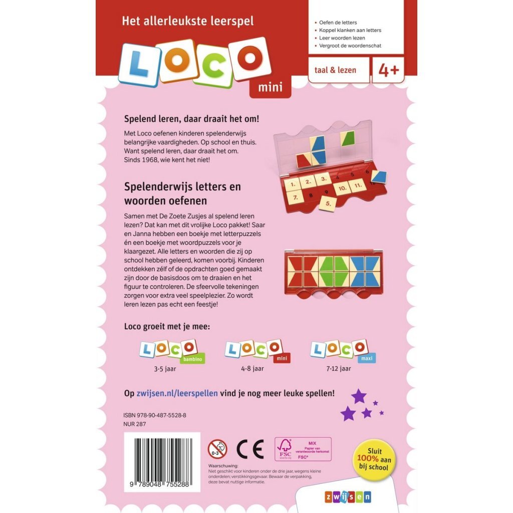 Zwijsen Loco Mini The Sweet Sisters Learning Letters and Words Package