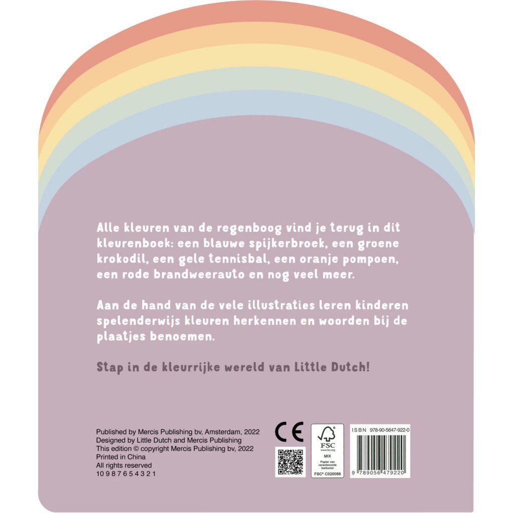 Little Dutch Rainbow Coloring Book - 12 Pages for Ages 4+
