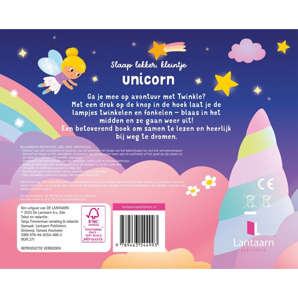 Boek Slaap Lekker Kleintje Unicorn + Licht