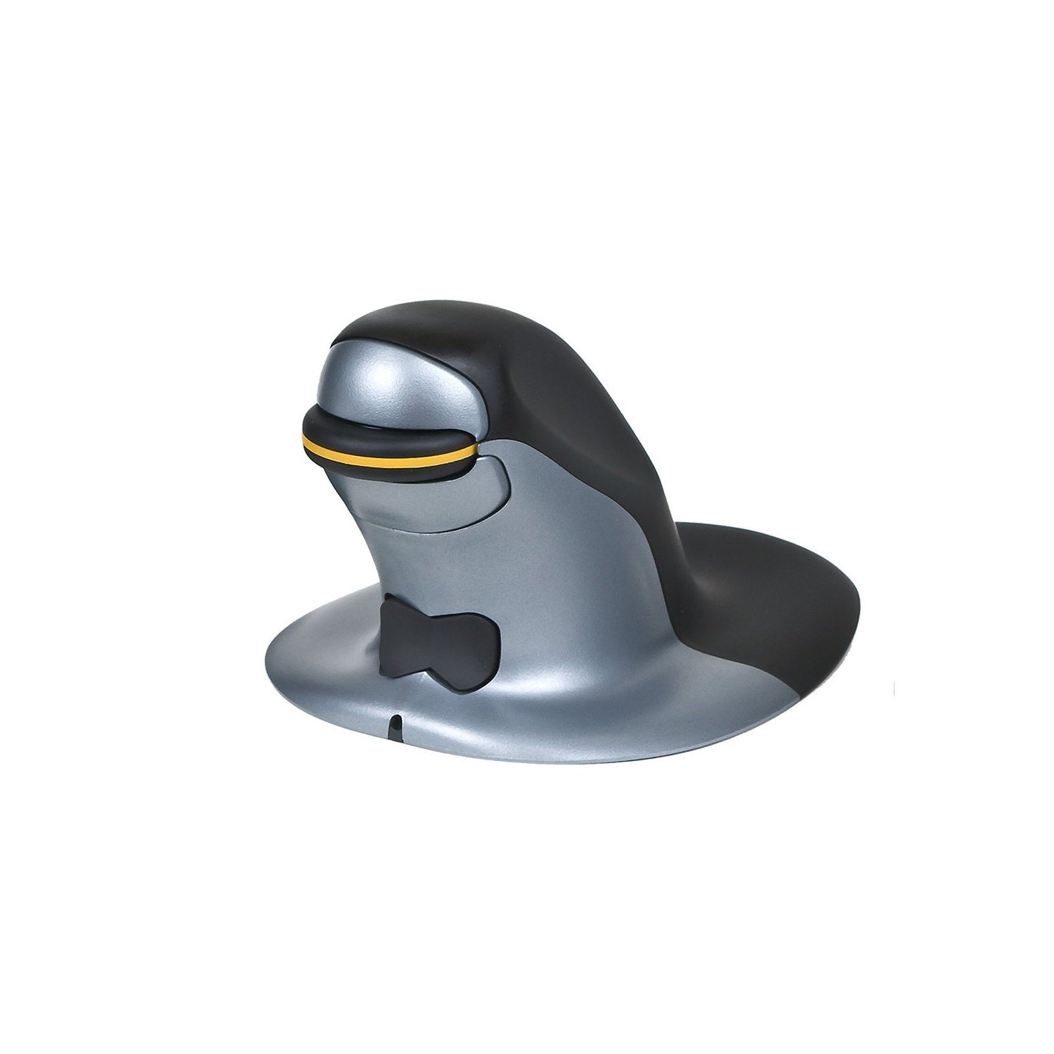 Fellowes Penguin Medium - Maus - ergonomisch - rechts- und linkshändig - Laser - kabellos - 2.4 GHz - kabelloser Empfänger (USB) - black, silver