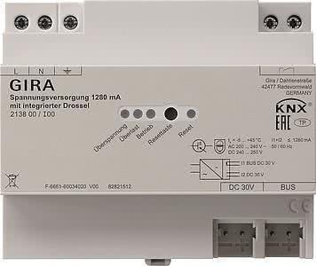 Gira KNX Power Supply 1280mA Choke REG 213800