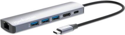 Manhattan 153959 Laptop Docking Station & Port Replicator Wired USB 3.2 Gen 1 Type-C Silver (153959)