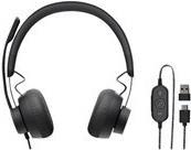 Logitech Zone Wired Headset On-Ear Active Noise Cancellation USB-C Graphite