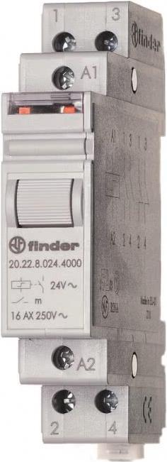 FINDER Circuit Breaker 230VAC 16A for DIN Rail, Series 20