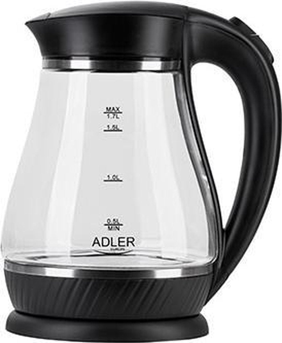 Electric Kettle 1.7 L 2200W Black Transparent Glass